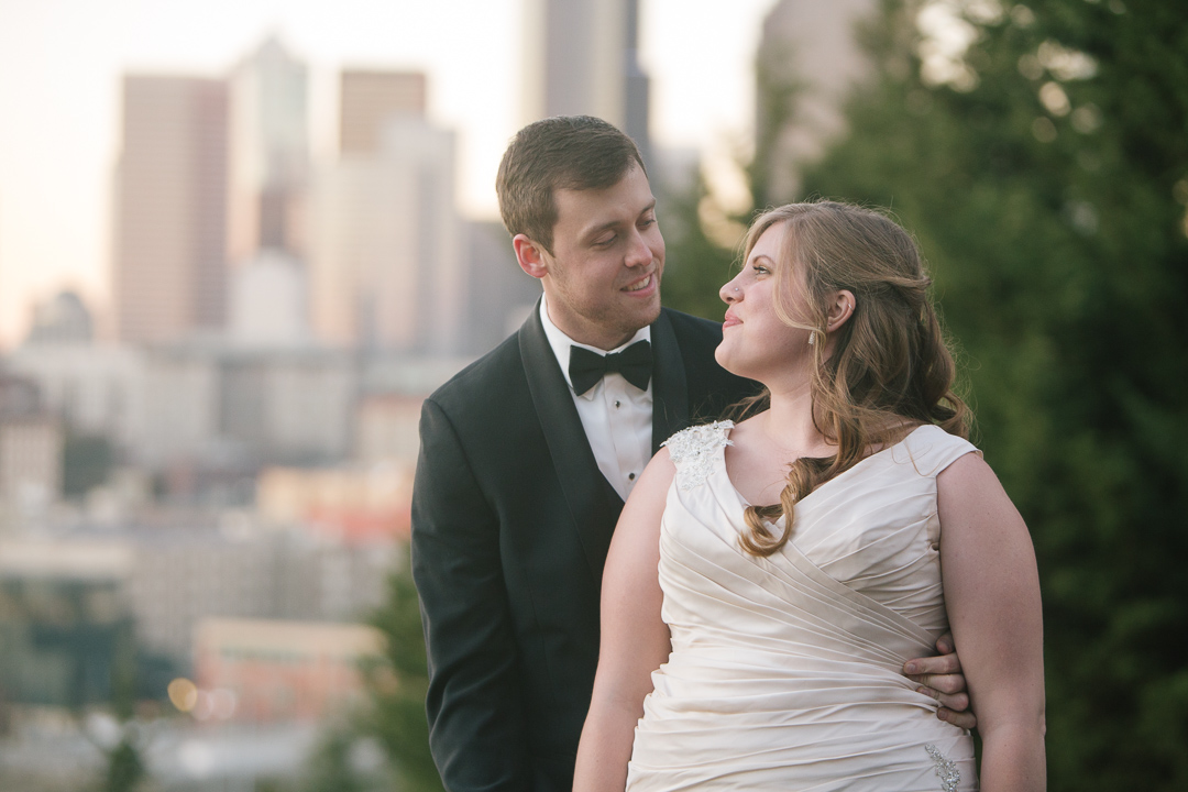Seattle Wedding with views of downtown Seattle