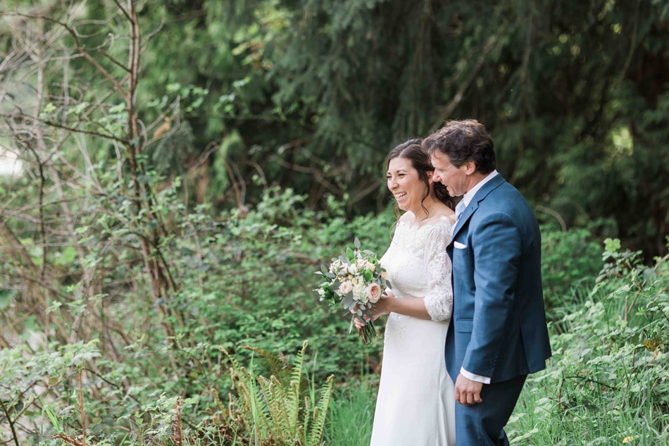 Photo of a bride and groom before their intimate wedding at Belle Chapel in Snohomish, a wedding venue near Seattle, WA. | Joanna Monger Photography | Snohomish Wedding Photographer